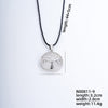 Ig Style Simple Style Round Tree Stainless Steel Natural Stone Leather Rope Inlay Natural Stone Pendant Necklace