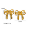 1 Pair Elegant Cute Modern Style Bow Knot Plating Copper Gold Plated Ear Studs