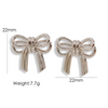 1 Pair Elegant Cute Modern Style Bow Knot Plating Copper Gold Plated Ear Studs