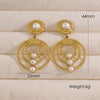 1 Pair Elegant Round Plating Inlay Stainless Steel Titanium Steel Artificial Pearls 14k Gold Plated Drop Earrings