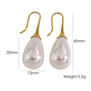 1 Pair Elegant Simple Style Solid Color Plating Inlay Stainless Steel Freshwater Pearl Titanium Steel Pearl 14k Gold Plated Drop Earrings