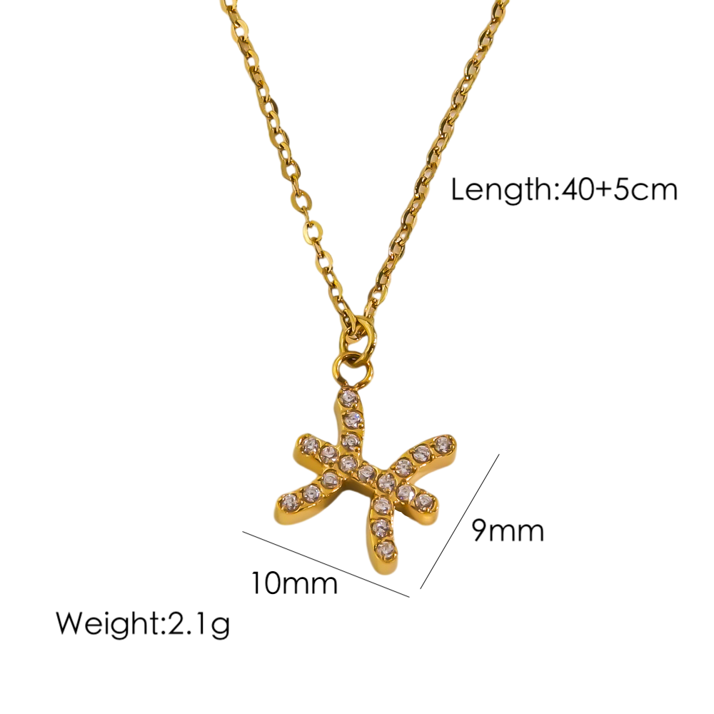 Elegant Constellation Stainless Steel Titanium Steel Plating Inlay Zircon 14k Gold Plated Pendant Necklace