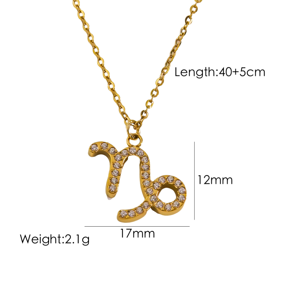 Elegant Constellation Stainless Steel Titanium Steel Plating Inlay Zircon 14k Gold Plated Pendant Necklace