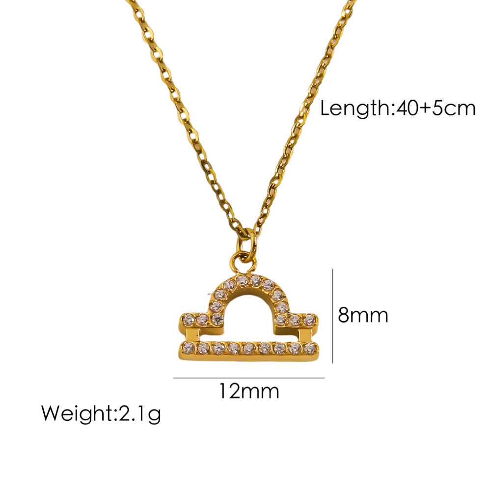 Elegant Constellation Stainless Steel Titanium Steel Plating Inlay Zircon 14k Gold Plated Pendant Necklace