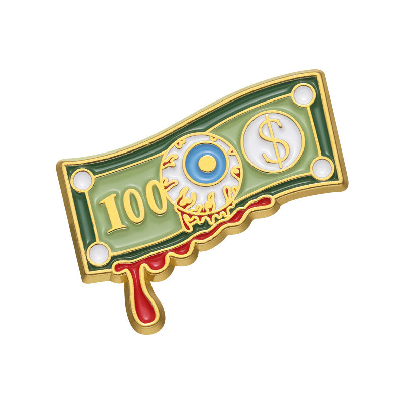 Cartoon Style Dollar Alloy Stoving Varnish Plating Unisex Brooches