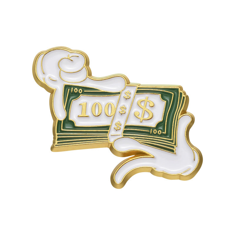 Cartoon Style Dollar Alloy Stoving Varnish Plating Unisex Brooches