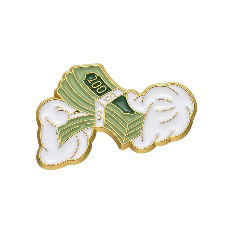 Cartoon Style Dollar Alloy Stoving Varnish Plating Unisex Brooches