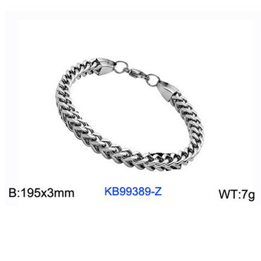 Simple Style Solid Color Titanium Steel Plating Chain 18K Gold Plated Men'S Bracelets