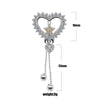 Elegant Luxurious Classic Style Heart Shape Wings Butterfly Stainless Steel White Gold Plated Rhinestones Glass Stone Zircon Belly Ring In Bulk