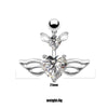 Elegant Luxurious Classic Style Heart Shape Wings Butterfly Stainless Steel White Gold Plated Rhinestones Glass Stone Zircon Belly Ring In Bulk