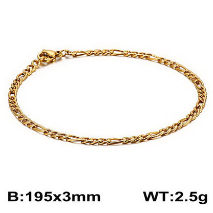 1 Piece Hip-hop Round Stainless Steel Bracelets