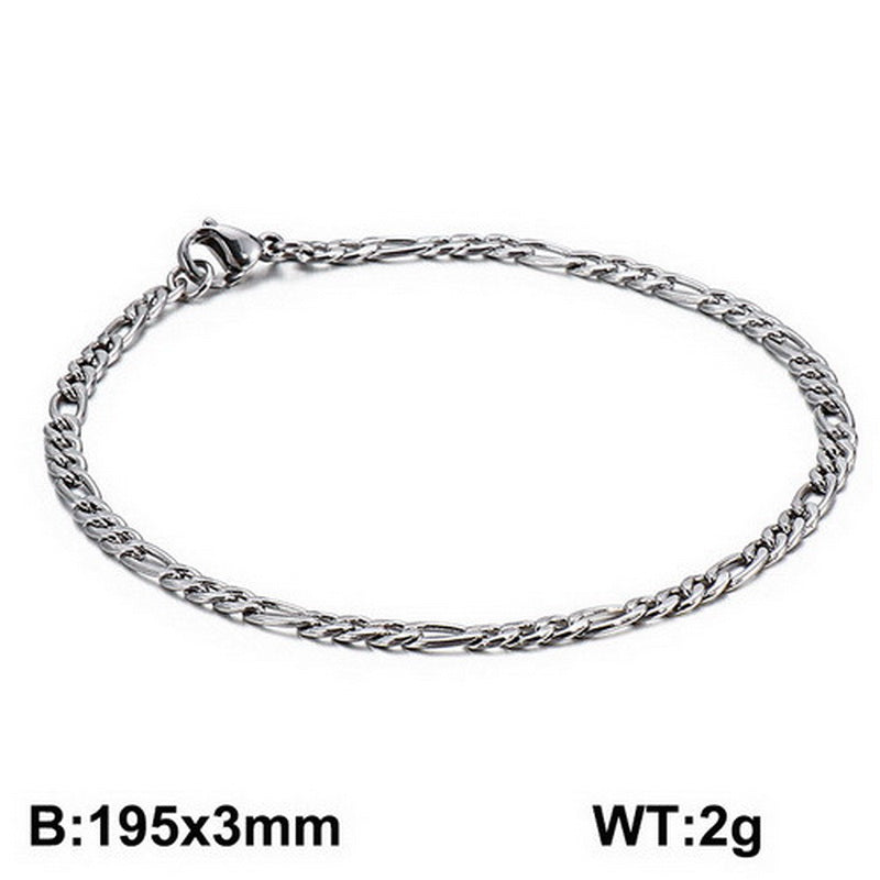 1 Piece Hip-hop Round Stainless Steel Bracelets