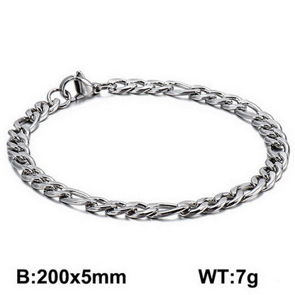 1 Piece Hip-hop Round Stainless Steel Bracelets