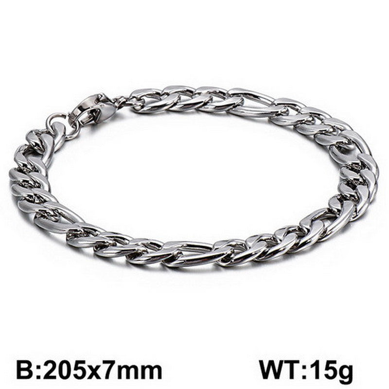 1 Piece Hip-hop Round Stainless Steel Bracelets