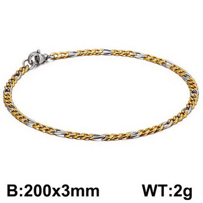 1 Piece Hip-hop Round Stainless Steel Bracelets