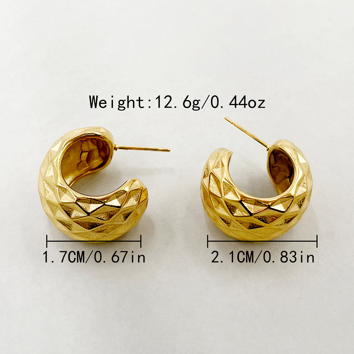 1 Pair Simple Style Round Plating Stainless Steel 18k Gold Plated Earrings