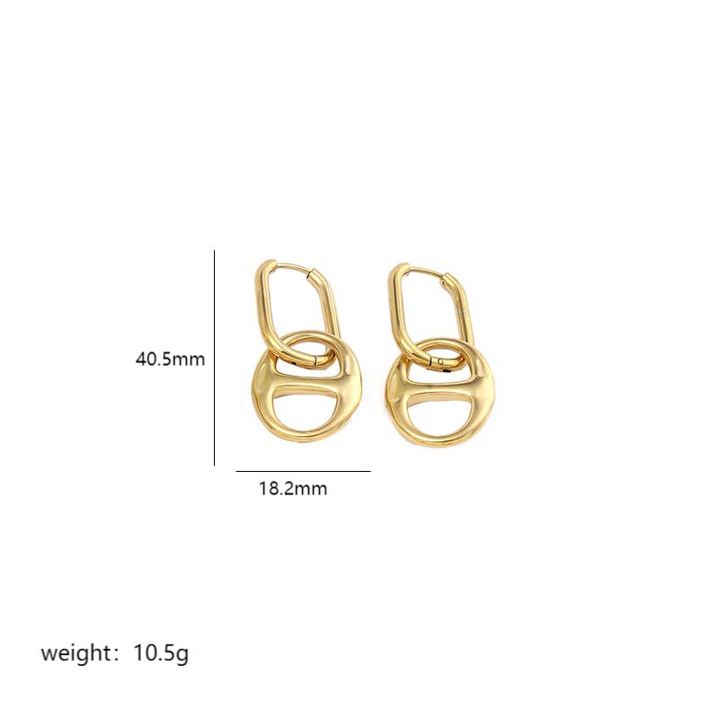 1 Pair Simple Style Geometric Polishing Plating Stainless Steel 18k Gold Plated Drop Earrings