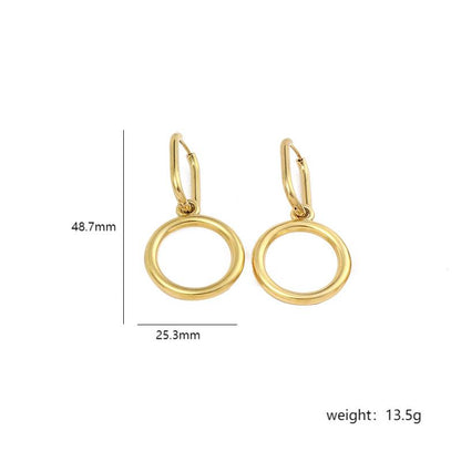 1 Pair Simple Style Geometric Polishing Plating Stainless Steel 18k Gold Plated Drop Earrings