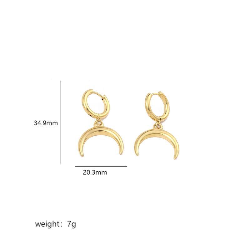 1 Pair Simple Style Geometric Polishing Plating Stainless Steel 18k Gold Plated Drop Earrings