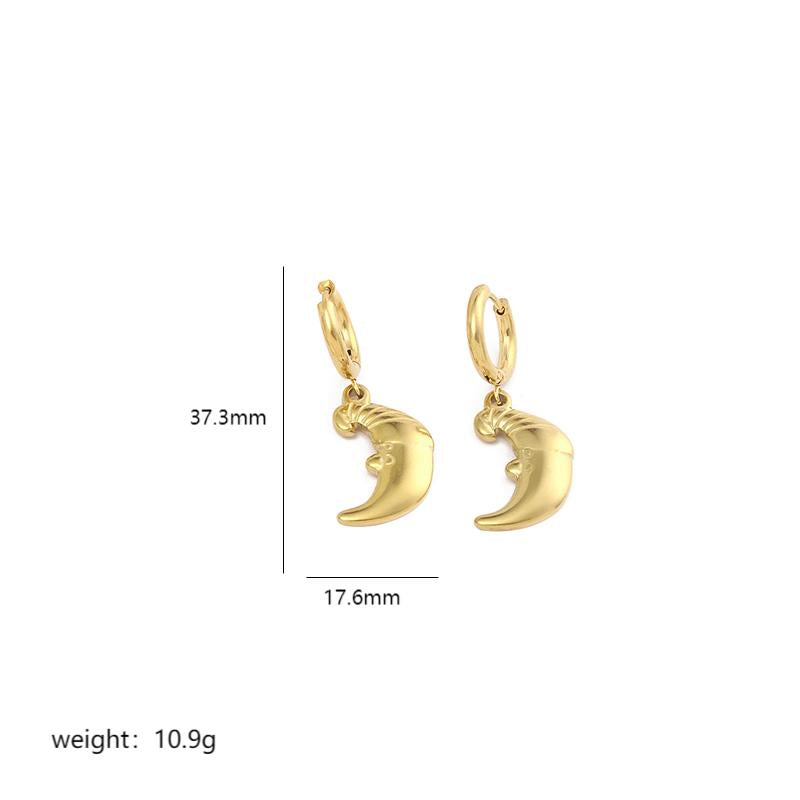 1 Pair Simple Style Geometric Polishing Plating Stainless Steel 18k Gold Plated Drop Earrings