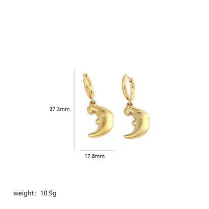 1 Pair Simple Style Geometric Polishing Plating Stainless Steel 18k Gold Plated Drop Earrings