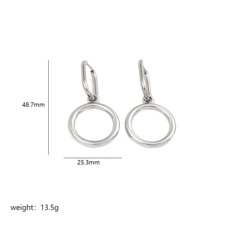 1 Pair Simple Style Geometric Polishing Plating Stainless Steel 18k Gold Plated Drop Earrings