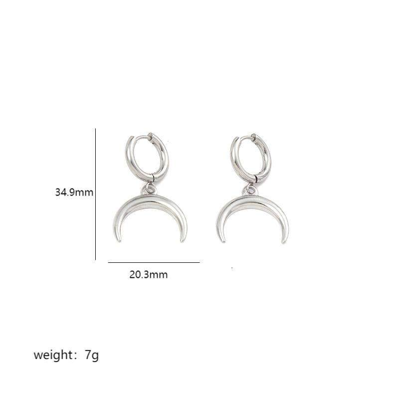 1 Pair Simple Style Geometric Polishing Plating Stainless Steel 18k Gold Plated Drop Earrings