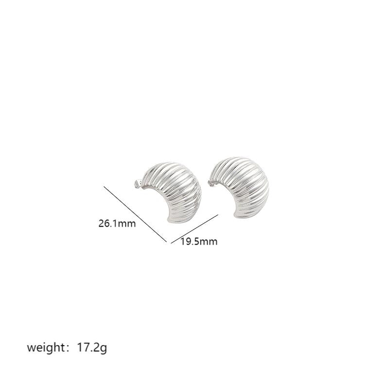 1 Pair Simple Style C Shape Plating Copper 18k Gold Plated Ear Studs