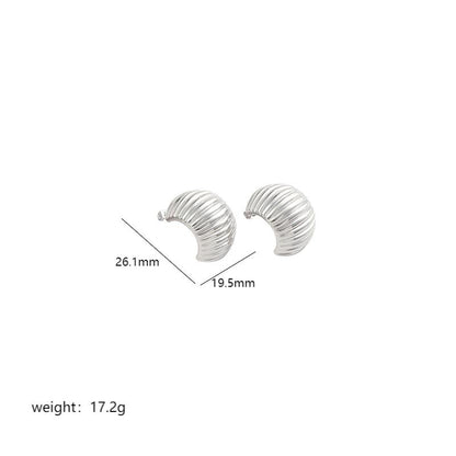 1 Pair Simple Style C Shape Plating Copper 18k Gold Plated Ear Studs