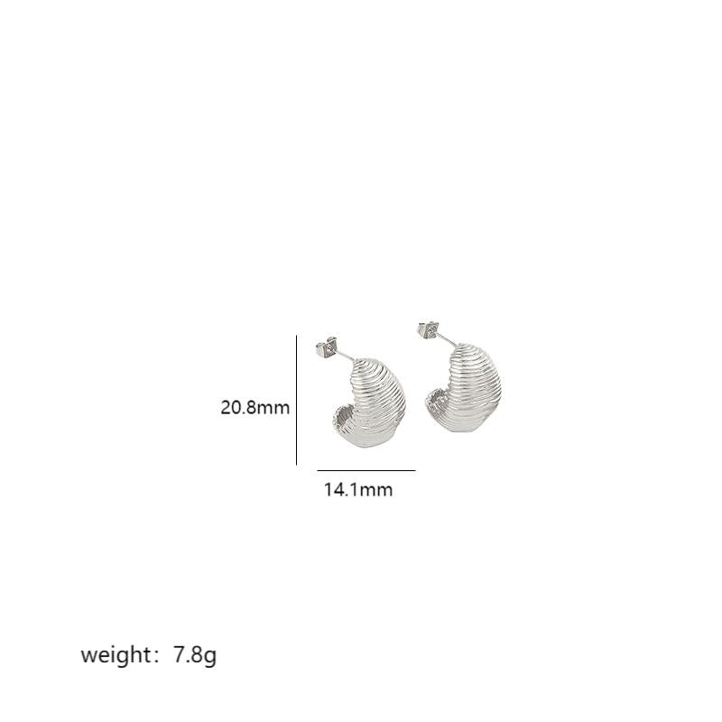 1 Pair Simple Style C Shape Plating Copper 18k Gold Plated Ear Studs