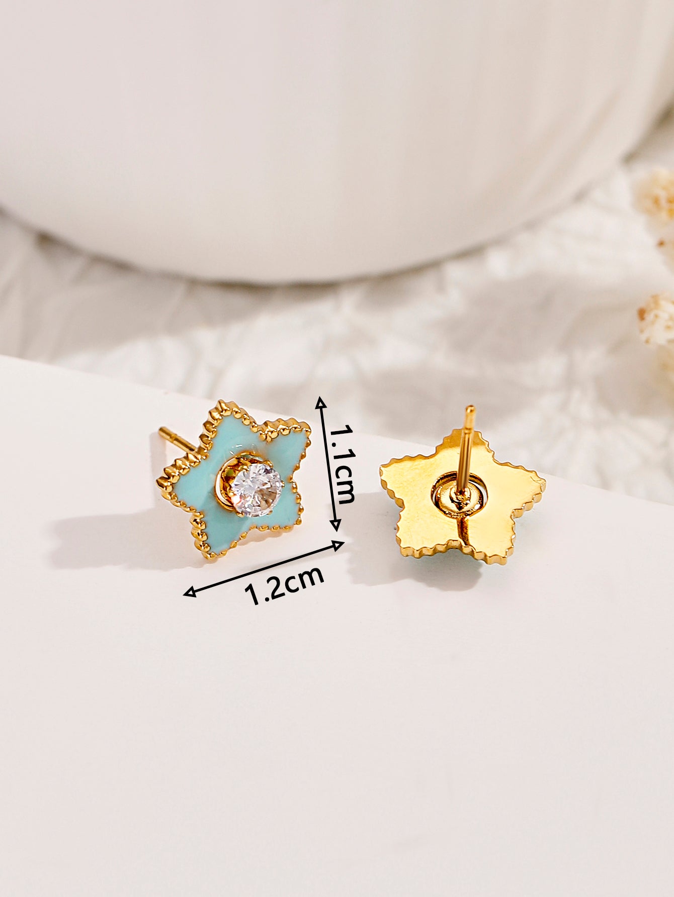 1 Pair Simple Style Star Plating Stainless Steel 18k Gold Plated Ear Studs