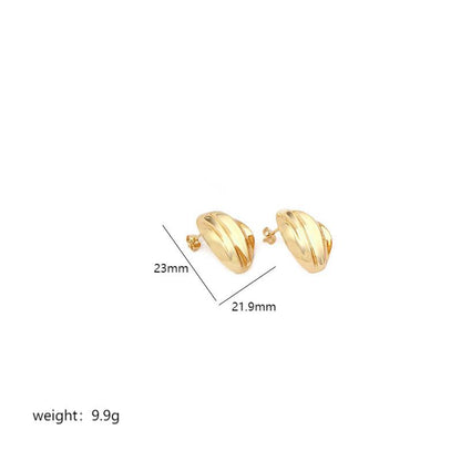 1 Pair Simple Style Commute Geometric Polishing Plating Copper 18k Gold Plated White Gold Plated Ear Studs