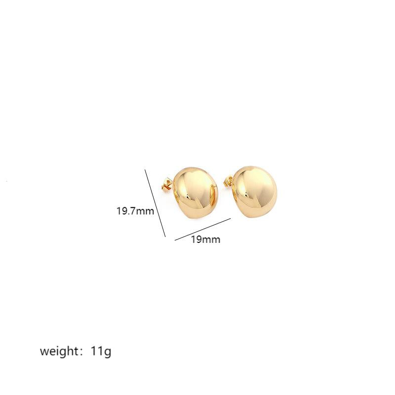 1 Pair Simple Style Commute Geometric Polishing Plating Copper 18k Gold Plated White Gold Plated Ear Studs