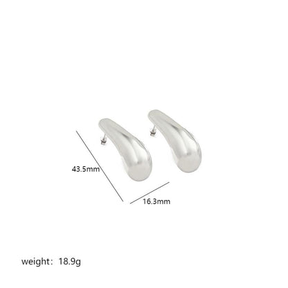 1 Pair Simple Style Commute Geometric Polishing Plating Copper 18k Gold Plated White Gold Plated Ear Studs