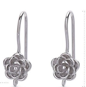 1 Pair Simple Style Flower Patchwork Sterling Silver Earrings