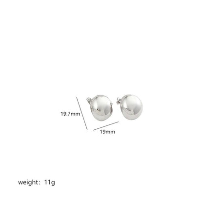 1 Pair Simple Style Commute Geometric Polishing Plating Copper 18k Gold Plated White Gold Plated Ear Studs