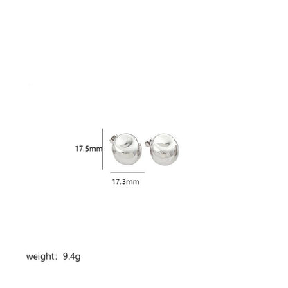 1 Pair Simple Style Commute Geometric Polishing Plating Copper 18k Gold Plated White Gold Plated Ear Studs