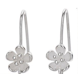 1 Pair Simple Style Flower Patchwork Sterling Silver Earrings