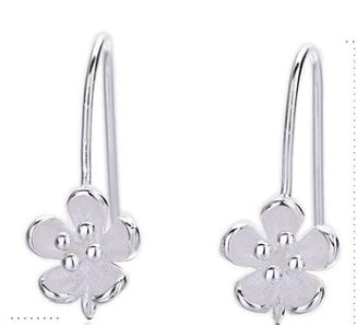 1 Pair Simple Style Flower Patchwork Sterling Silver Earrings