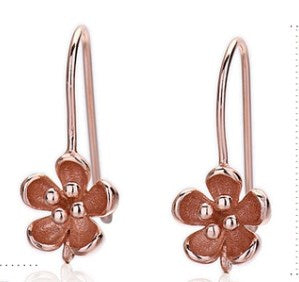 1 Pair Simple Style Flower Patchwork Sterling Silver Earrings