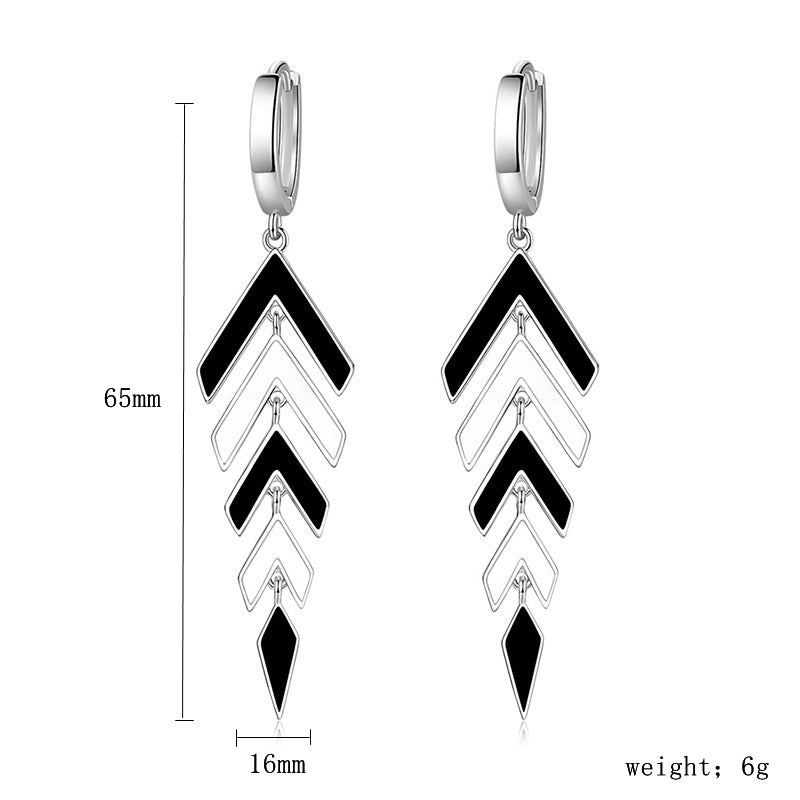 1 Pair Ig Style Tassel Plating Inlay Sterling Silver Zircon Silver Plated Drop Earrings