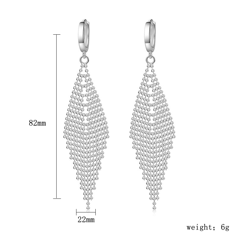 1 Pair Ig Style Tassel Plating Inlay Sterling Silver Zircon Silver Plated Drop Earrings