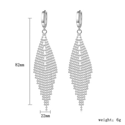 1 Pair Ig Style Tassel Plating Inlay Sterling Silver Zircon Silver Plated Drop Earrings