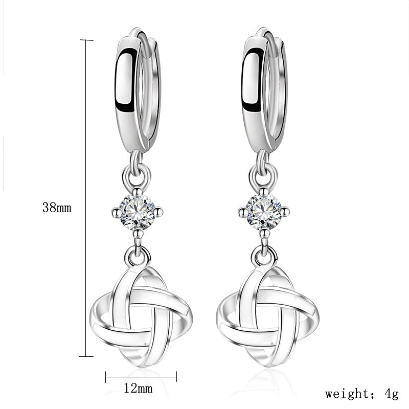 1 Pair Ig Style Tassel Plating Inlay Sterling Silver Zircon Silver Plated Drop Earrings