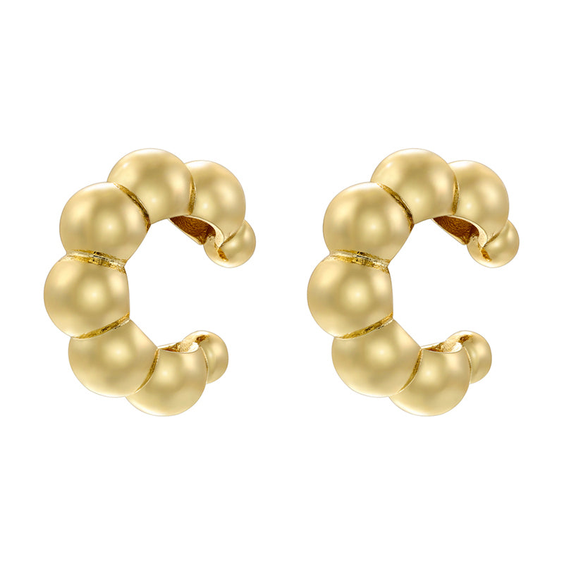 1 Pair Casual Vintage Style Simple Style C Shape Plating Copper 18k Gold Plated Earrings