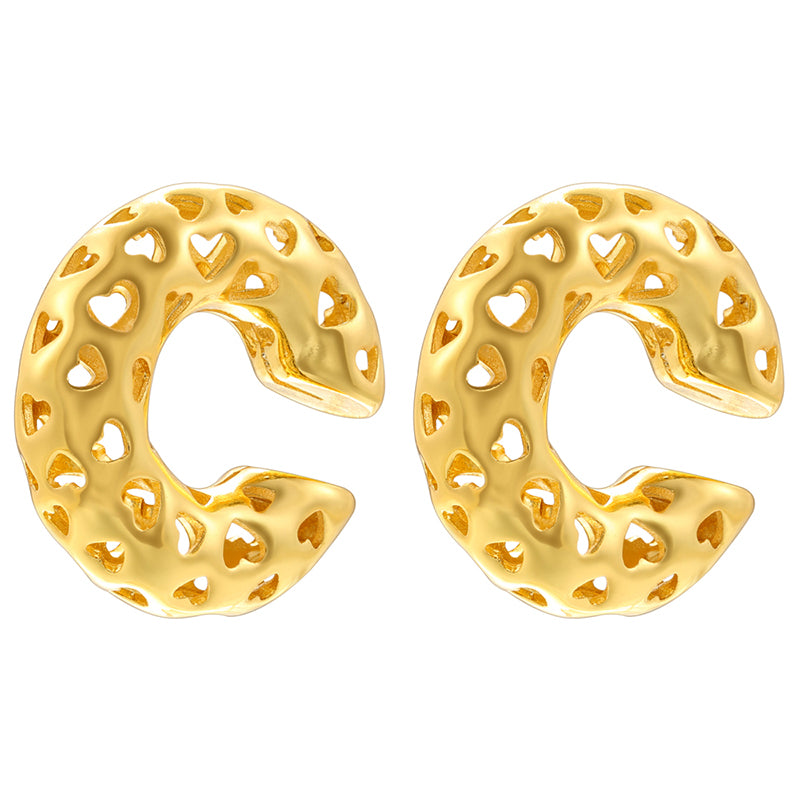 1 Pair Casual Vintage Style Simple Style C Shape Plating Copper 18k Gold Plated Earrings