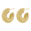 1 Pair Casual Vintage Style Simple Style C Shape Plating Copper 18k Gold Plated Earrings