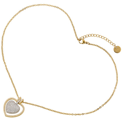 Casual Elegant Heart Shape Copper Plating Inlay Zircon 18k Gold Plated Necklace