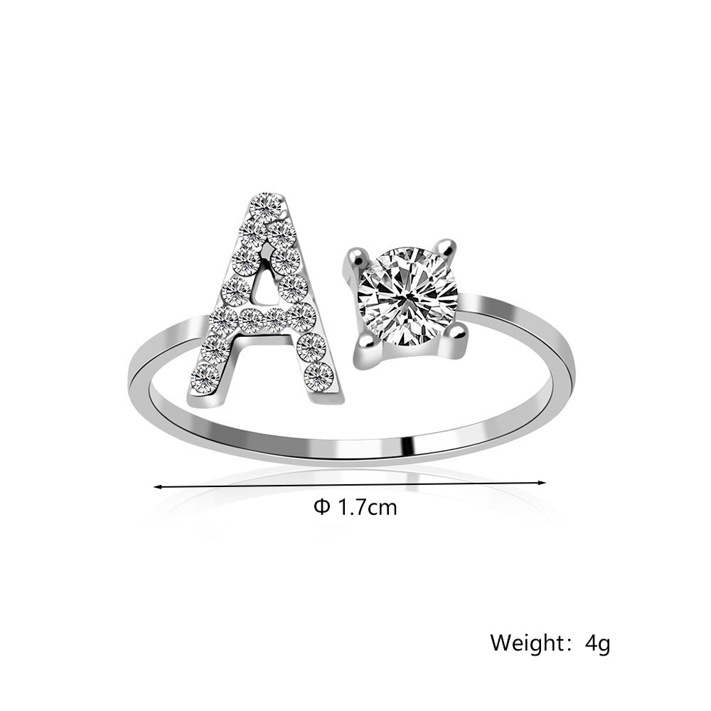 Casual Letter Alloy Inlay Rhinestones Women's Rings