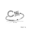 Casual Letter Alloy Inlay Rhinestones Women's Rings